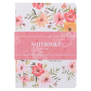 Set of three pink notebooks