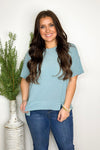 Teal Short Sleeve Relaxed Fit Top