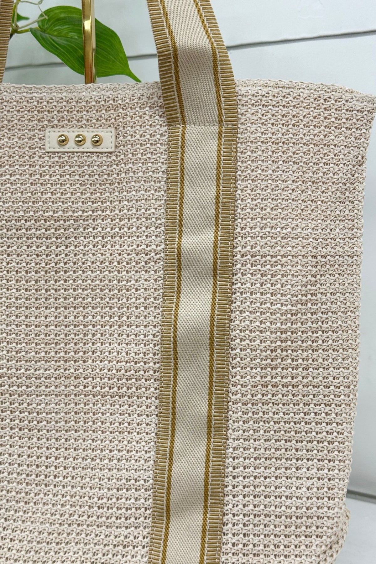 Cream raffia summer tote bag