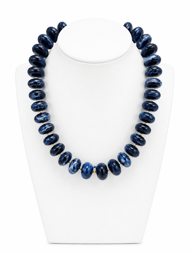 Shan Marie Designs Beaded Marbled Necklace - Lavish Boutique09-JEWELRY