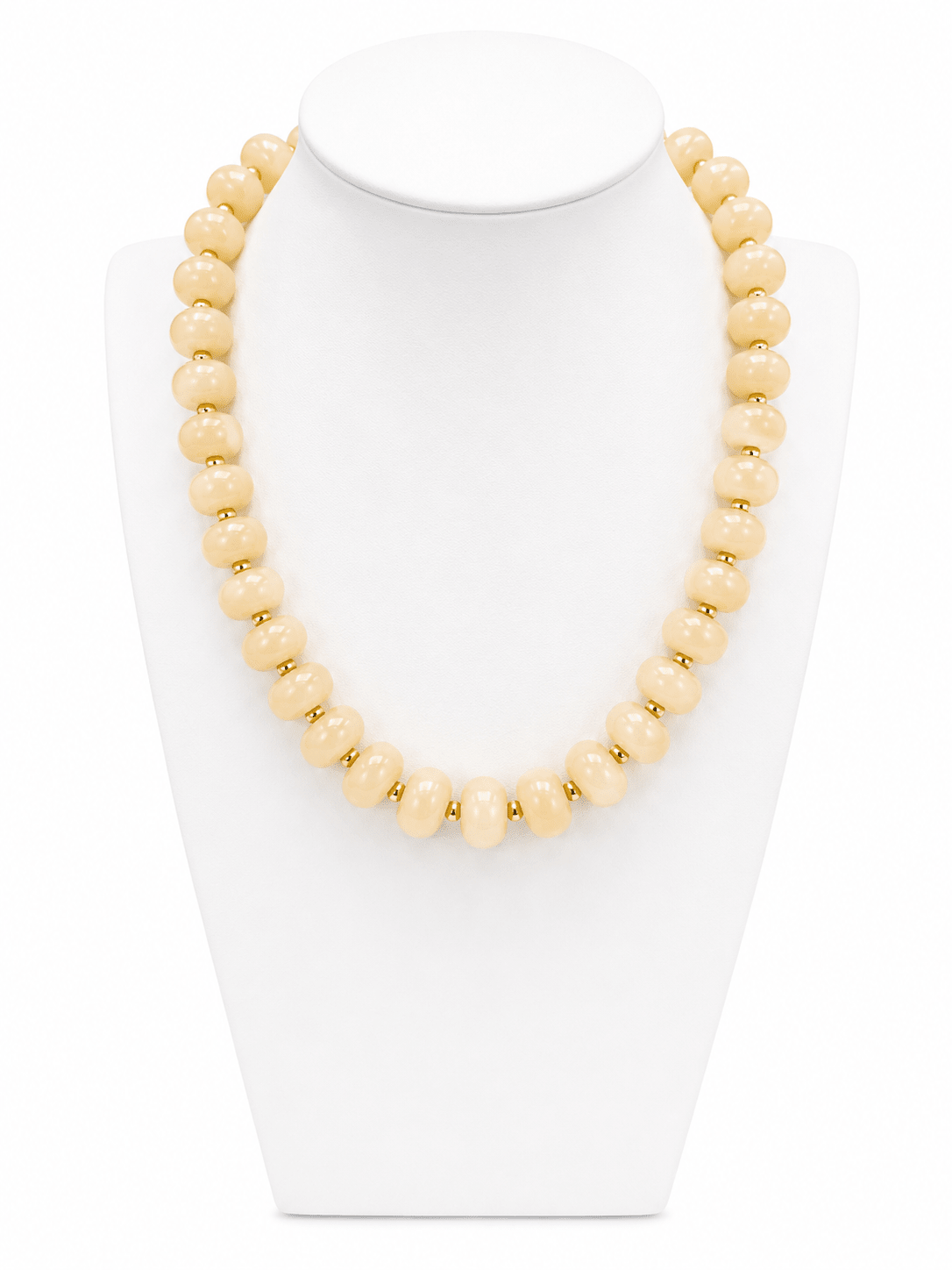 Resin beaded necklace with gold-tone accents