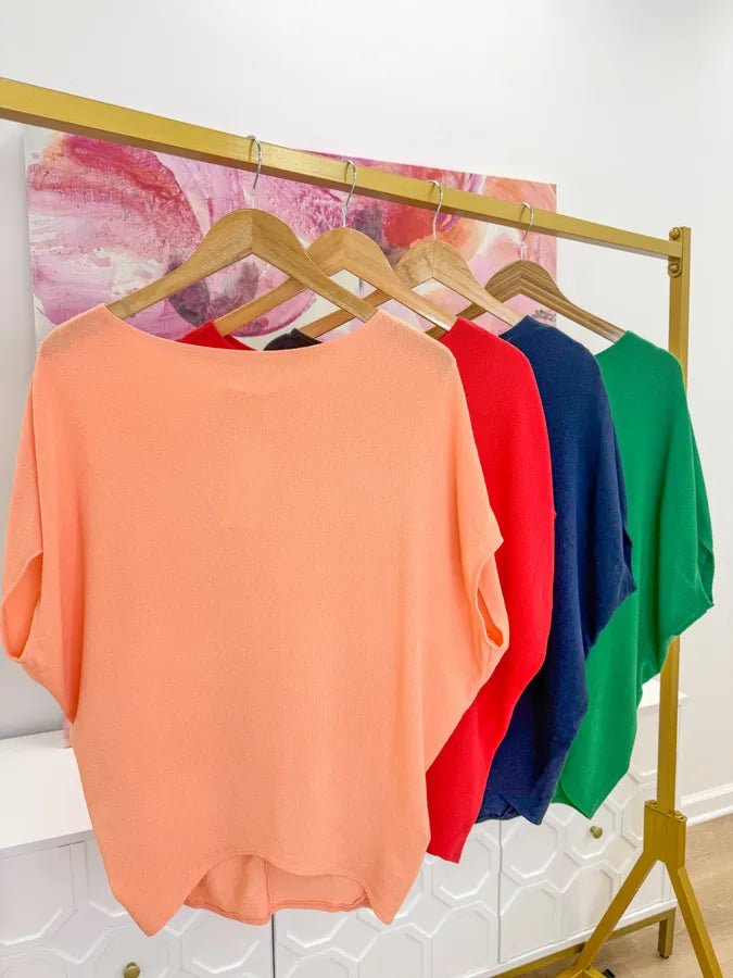 Short Sleeve Dolman Top-Final Sale - Lavish Boutique01-TOPS