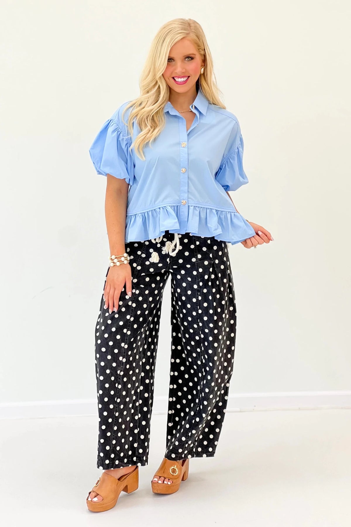 Sleeve Ruffle Bottom Top - Lavish BoutiqueTops