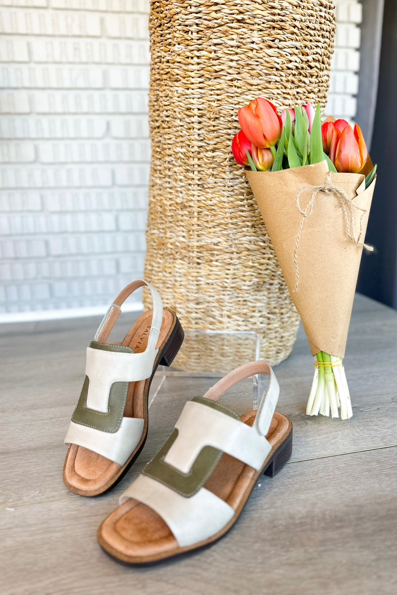 Salvia Maxim Wheat/Khaki Leather Sandal