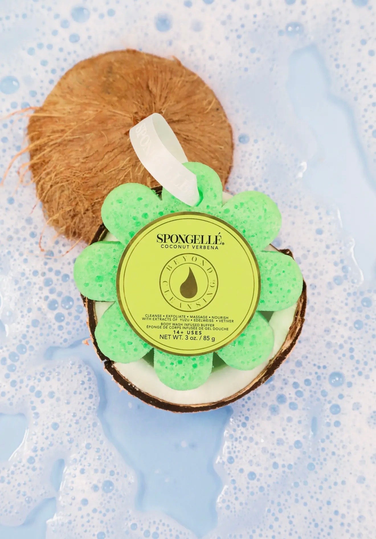 Wild Flower Spongelle body buffer in coconut verbena