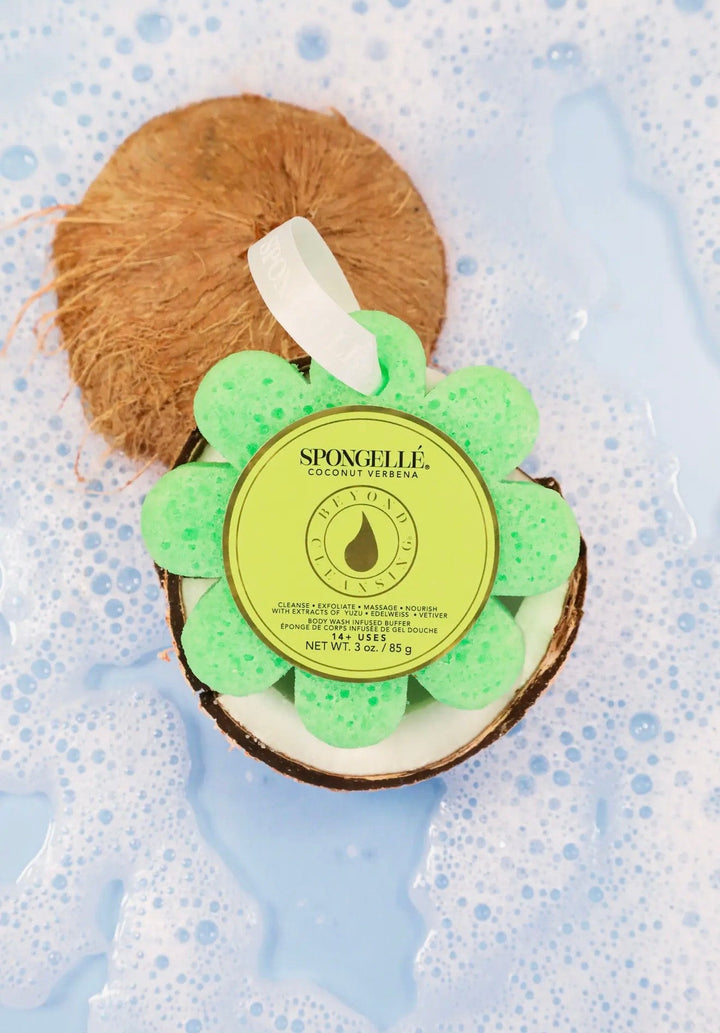 Wild Flower Spongelle body buffer in coconut verbena