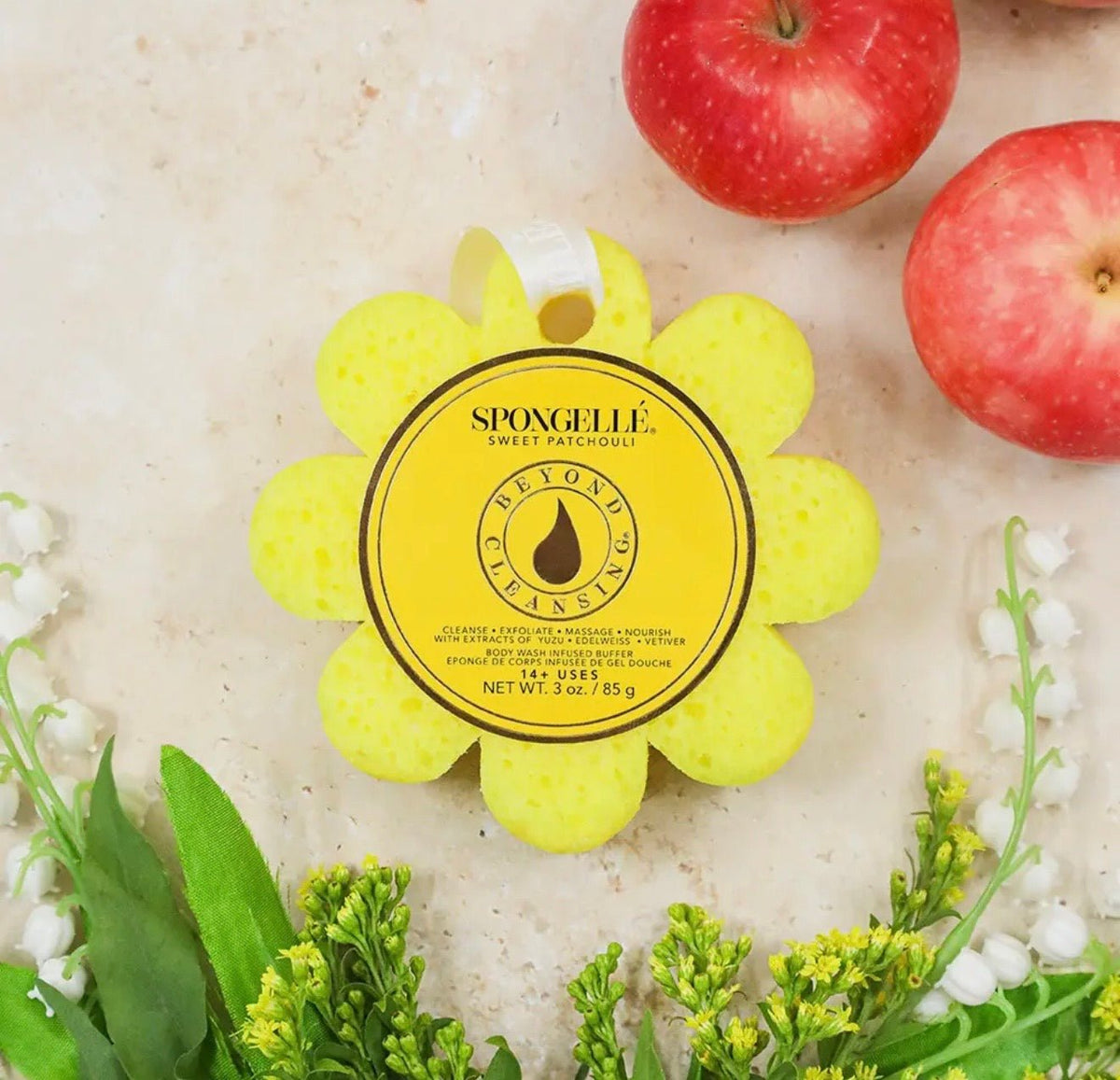 Wild Flower Spongelle body buffer in sweet patchouli