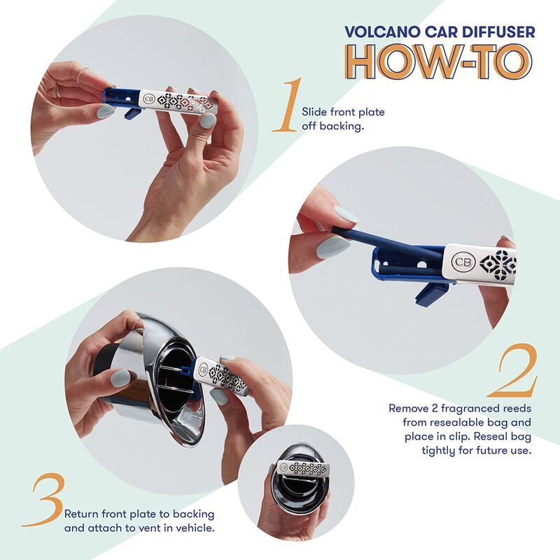 Volcano fragrance refill for a car diffuser