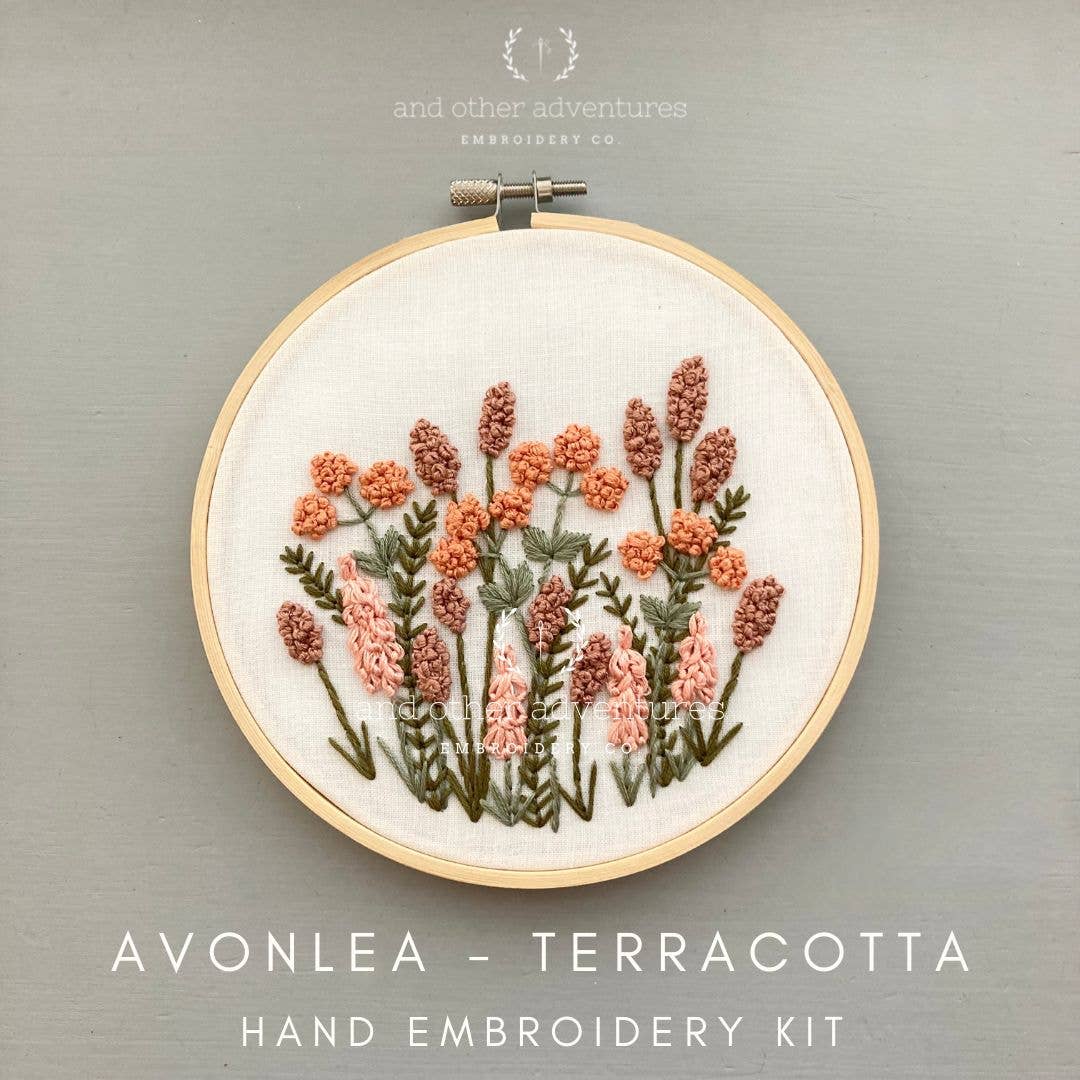 Hand Embroidery Kit  - Avonlea in Terracotta
