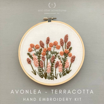 Hand Embroidery Kit  - Avonlea in Terracotta