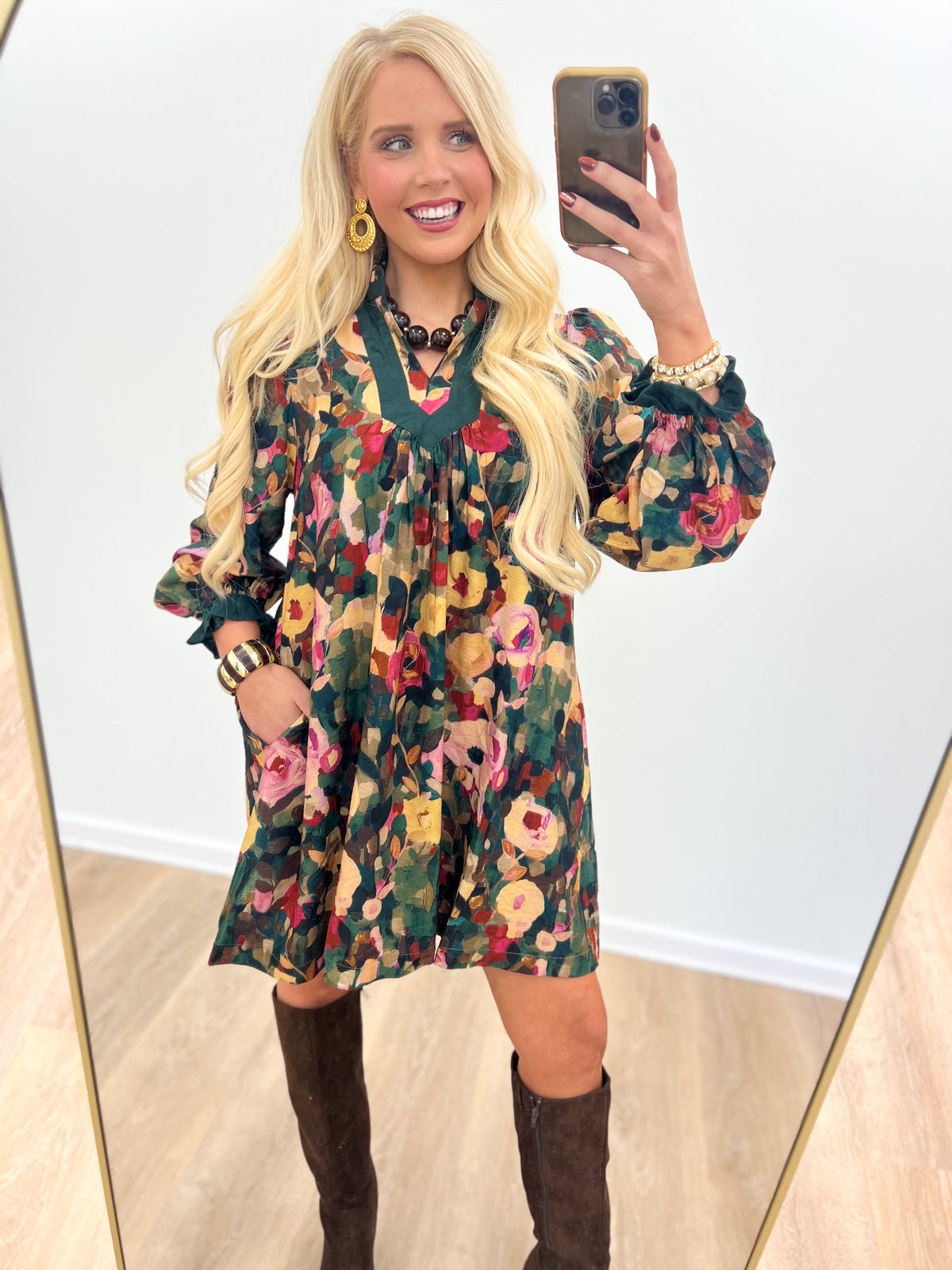 Umgee Forest Mix Rayon Blend Dress