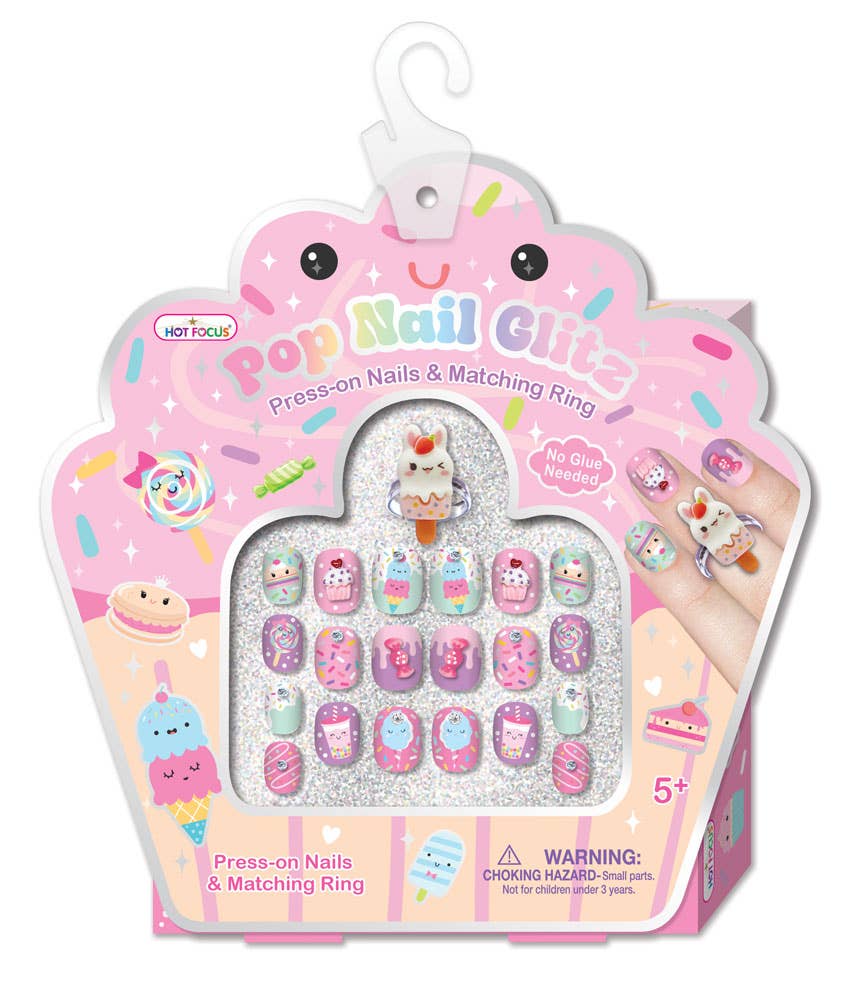 Hot Focus Sweets Pop Nail Glitz Press-On Nail Set