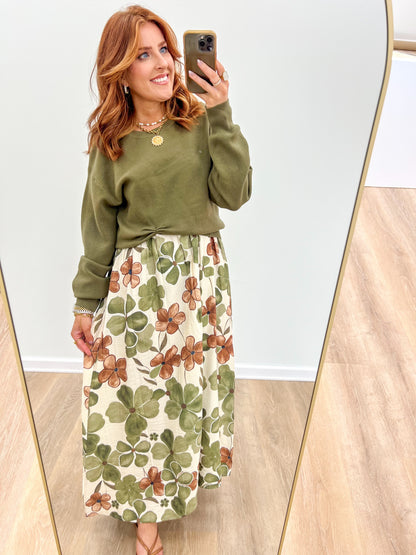 Entro Floral Sleeveless Midi Dress Set