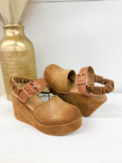 Antelope Tess Suede Slingback Clog Wedge