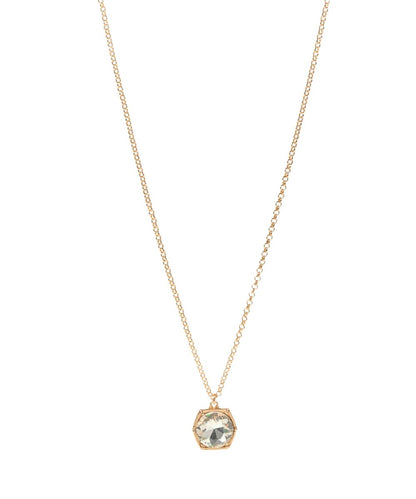 Single-strand necklace of 18mm clear hexagon stones