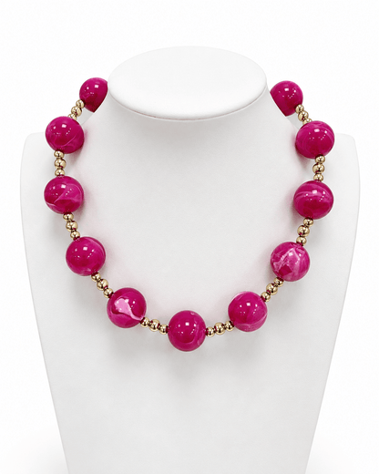 Chunky round bead necklace