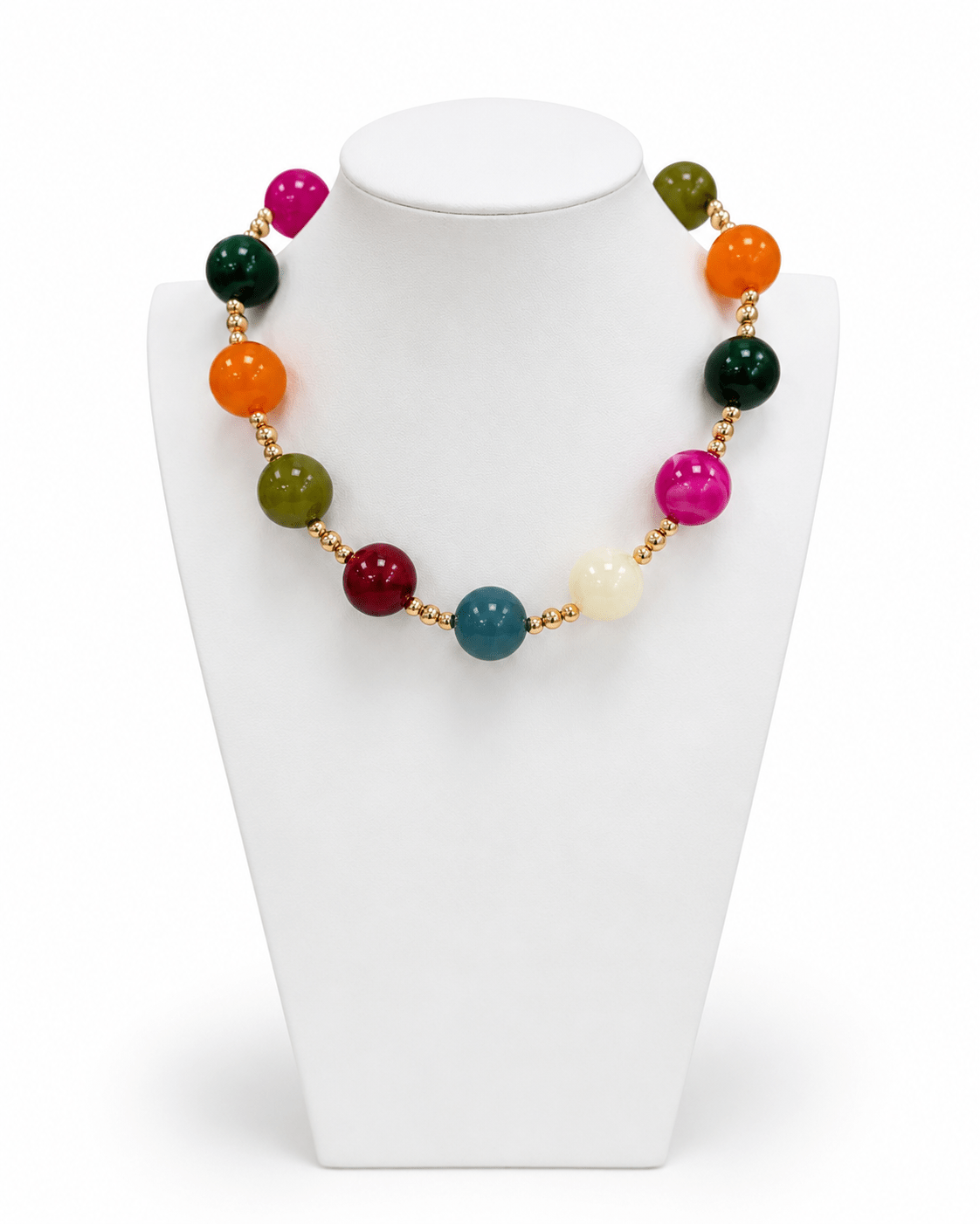 Large 20mm beads strung with gold-tone rounds