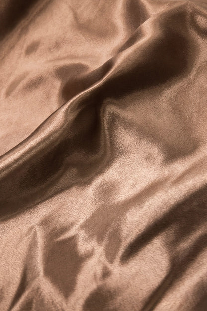 Current Air Bias Cut Slip Midi Skirt in Brown