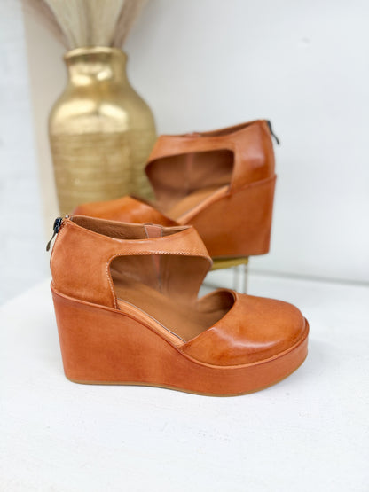 Antelope True Leather Cut Out Platform Wedge