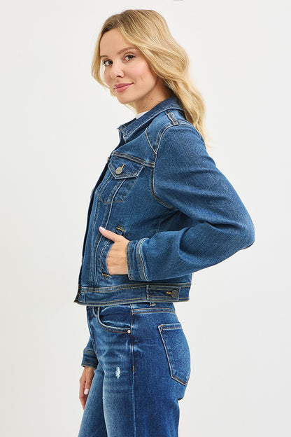 Risen Basic Fitted Jacket in Dark, detail