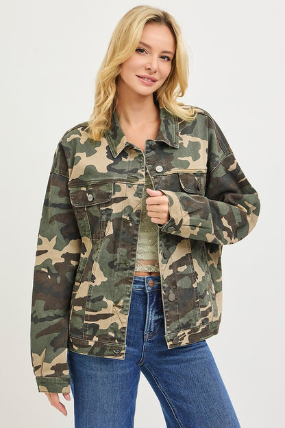 Risen Oversized Camo Jacket, side view