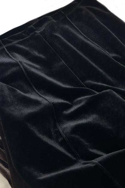 Current Air Velvet High Rise Wide Leg Pants in Black