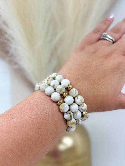 Three-row ball bead bracelet