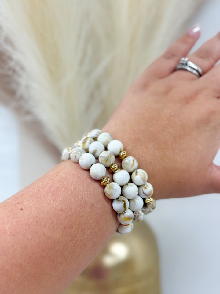 Three-row ball bead bracelet