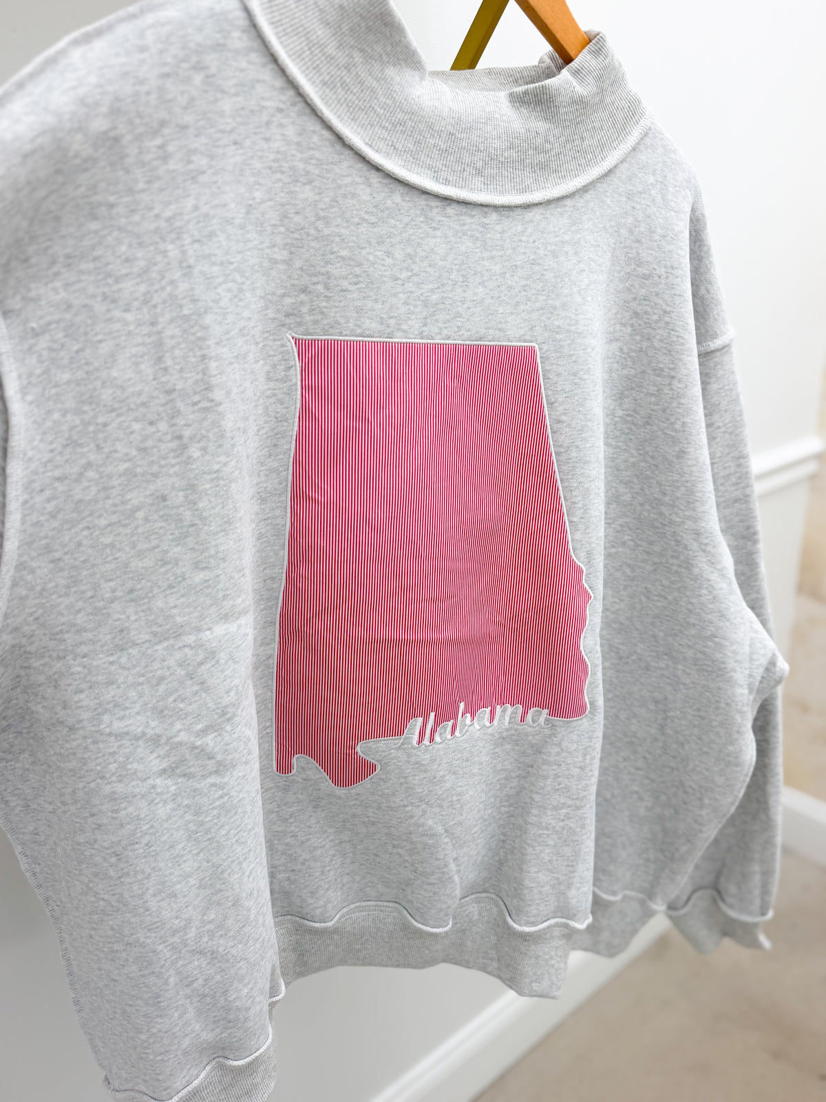State Artwork Mock Neck Oversized Pullover