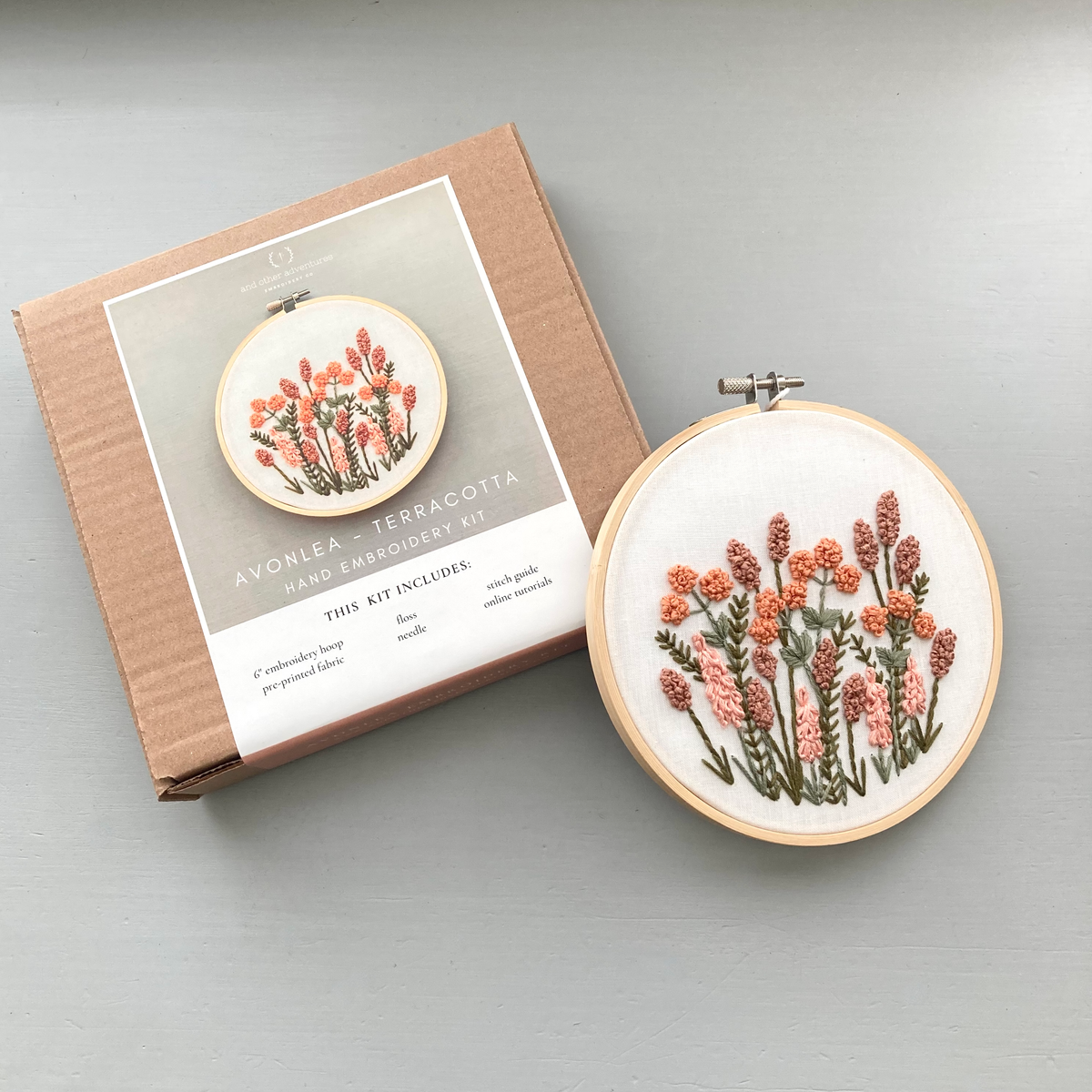 Hand Embroidery Kit  - Avonlea in Terracotta