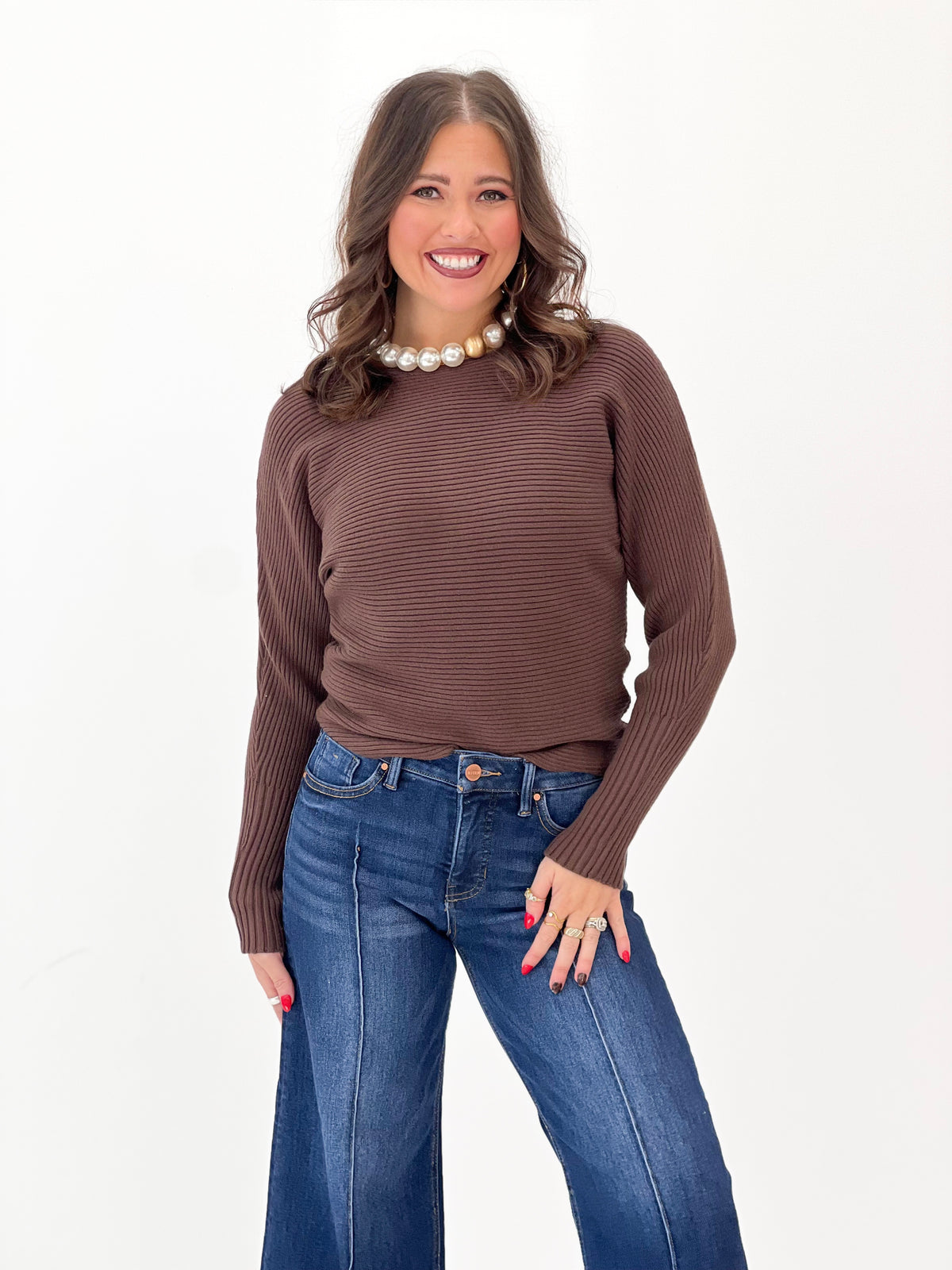 Allie Rose Soft Ribbed Dolman Top