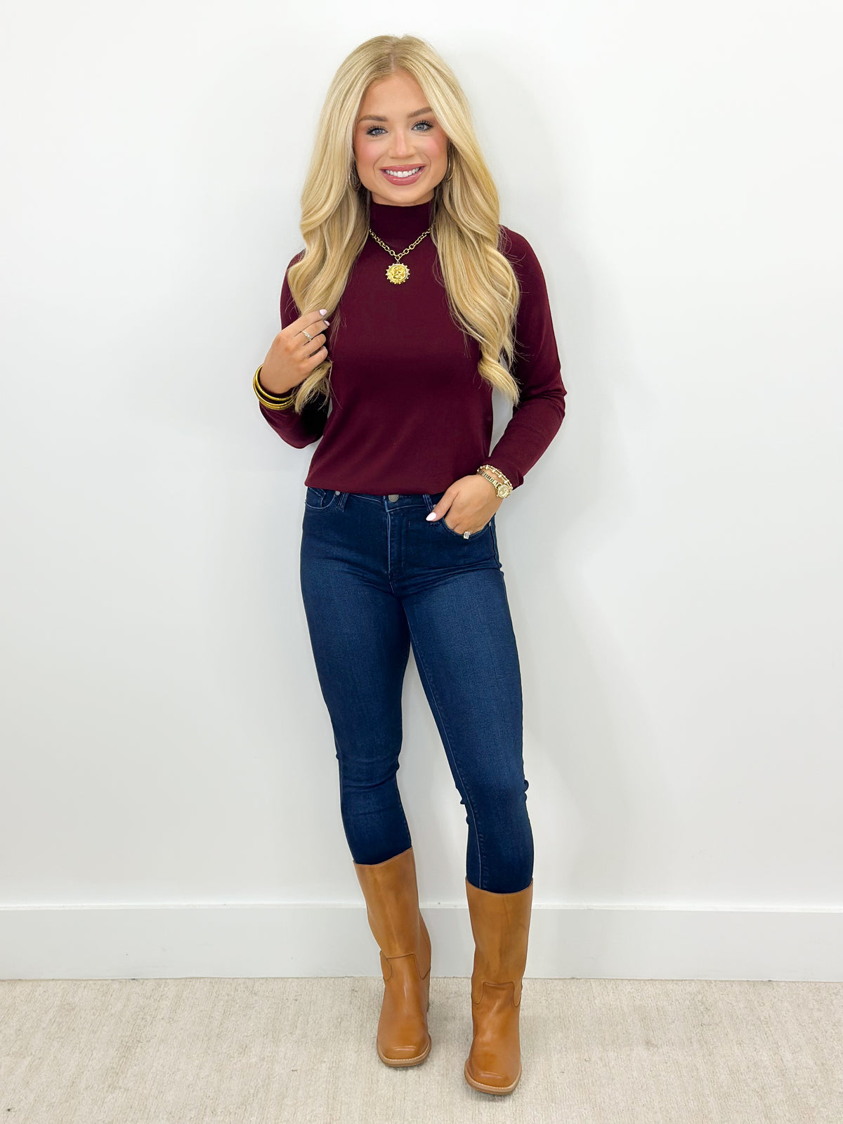 Charlotte Avery Mockneck Top
