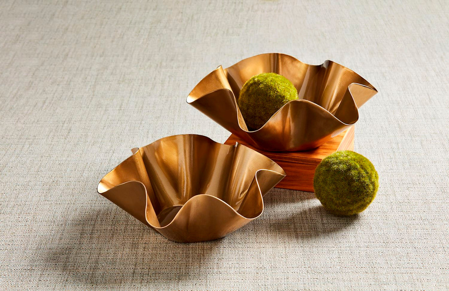 Nested Ruffle Bowl, Gold