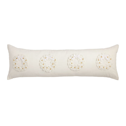 MudPie Jingle Wreath Long Pillow