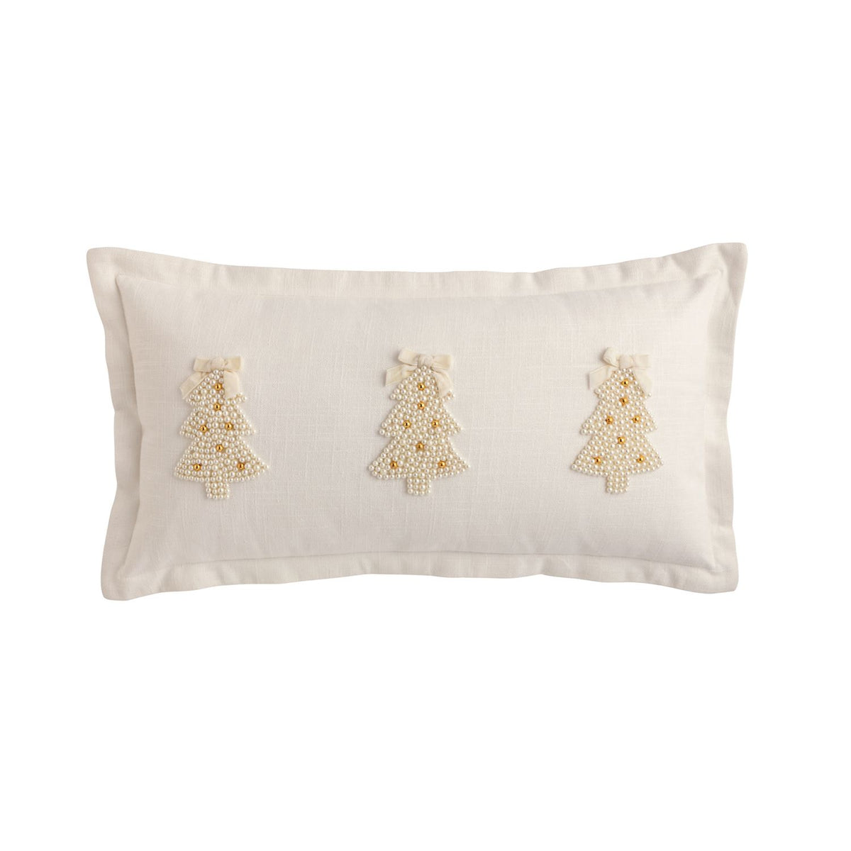 MudPie Tree Pearl Embroidered Pillow