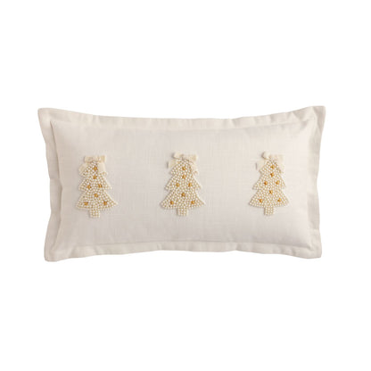 MudPie Tree Pearl Embroidered Pillow