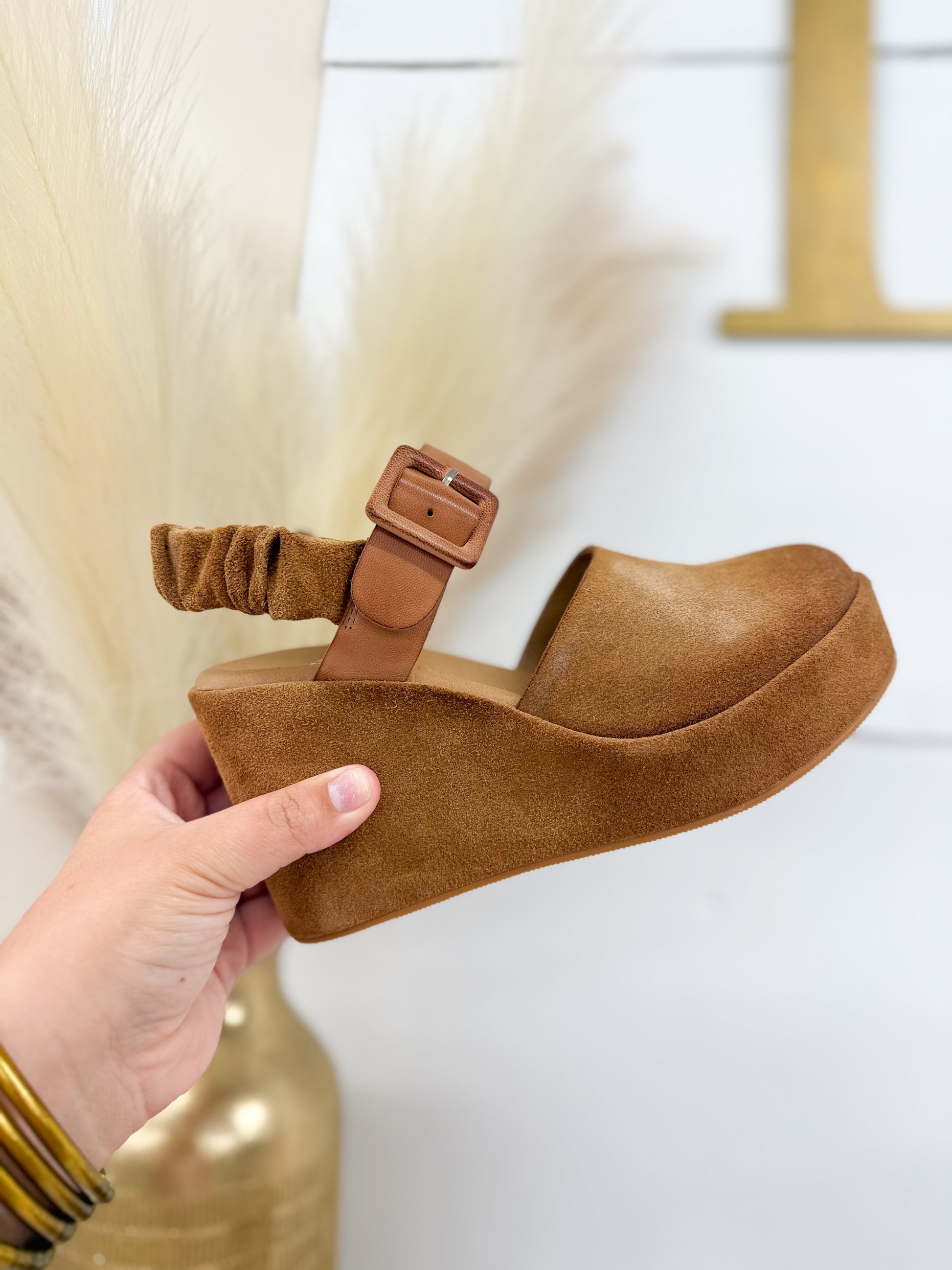 Antelope Tess Suede Slingback Clog Wedge