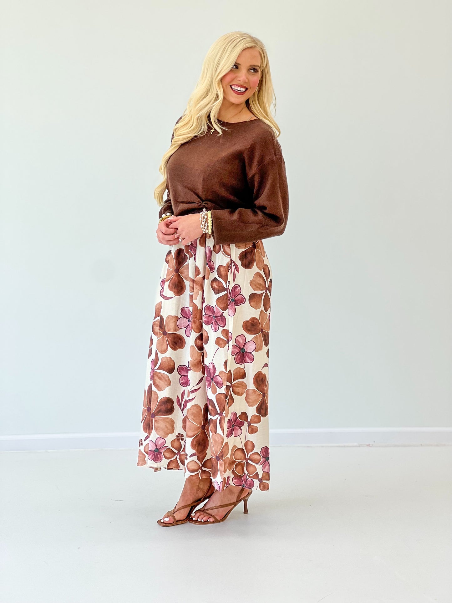 Entro Floral Sleeveless Midi Dress Set