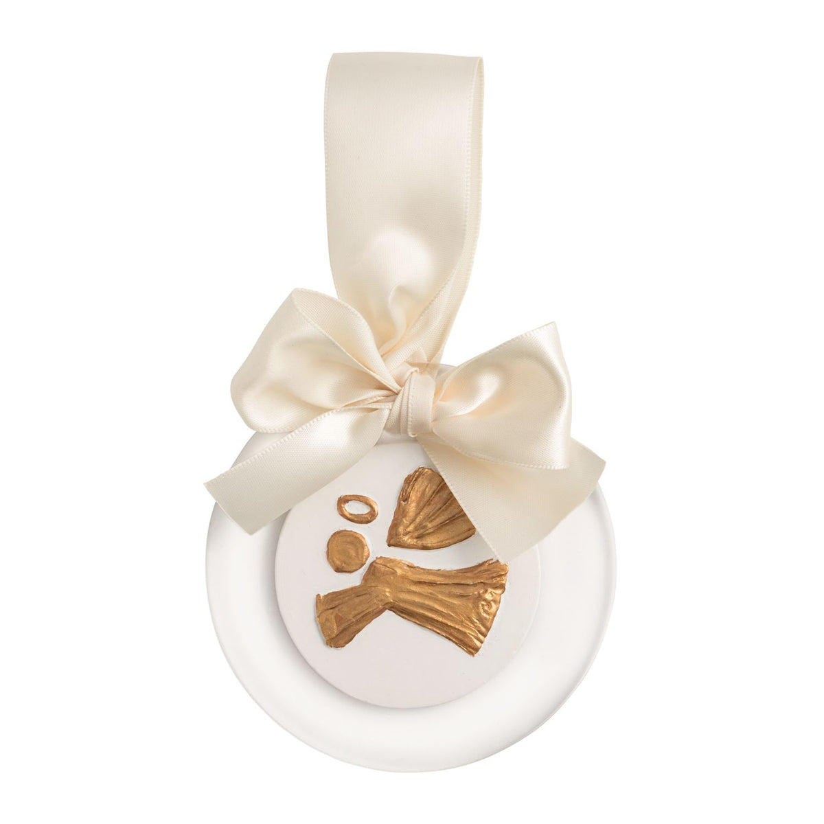 Angel Gold Intaglio Ornament, White and Gold