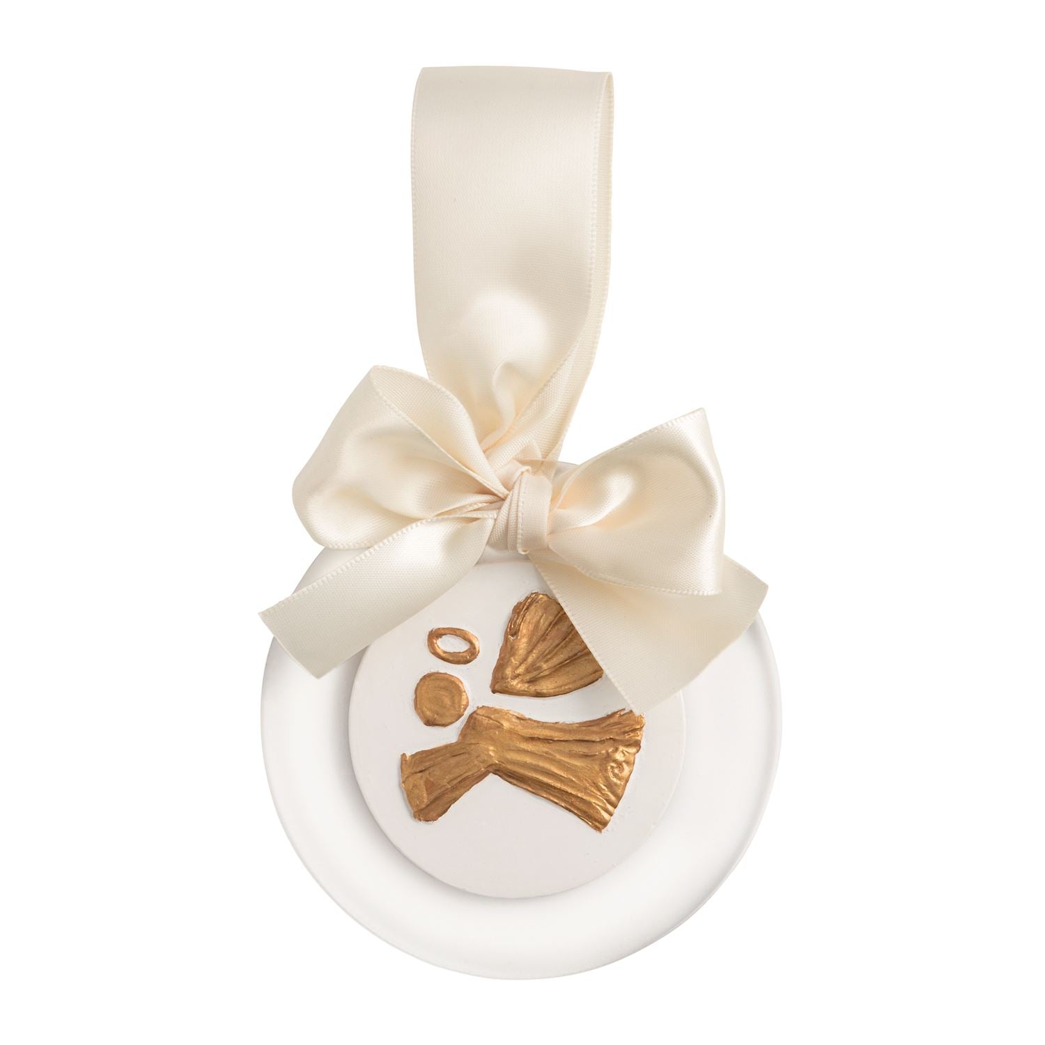 Angel Gold Intaglio Ornament, White and Gold
