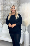 Black Off The Shoulder Dolman Tunic