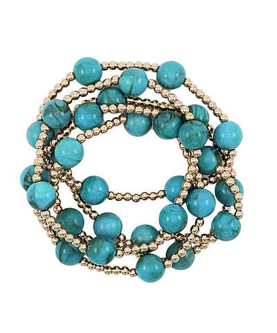Multi-strand bracelet of small marble beads
