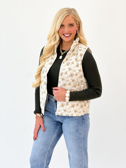 Staccatto Floral Puffer Vest