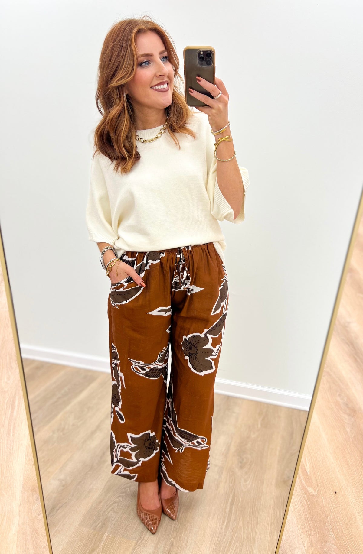 Glam Elastic Drawstring Wide Pants