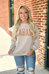 Oatmeal Alabama Corded Long Sleeve Top
