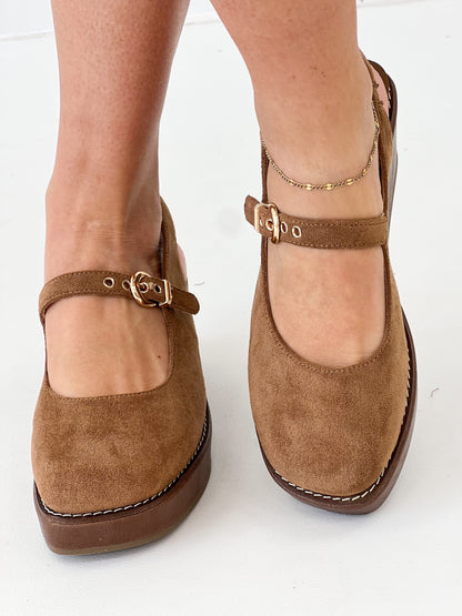 Corky's Pity Party Faux Suede Mary Jane Wedge