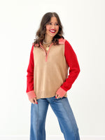 Taupe/Red