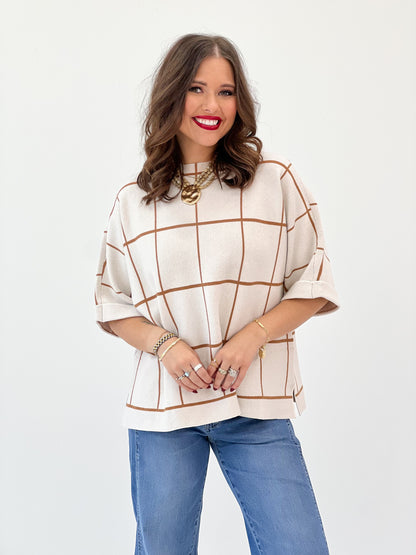 Jodifl Mock Neck Cuffed SS Sweater Top