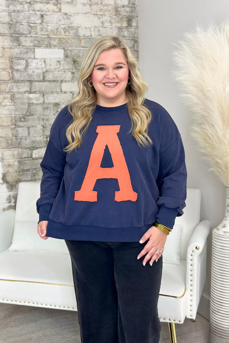 Washed Navy Long Sleeve Gameday Sweatshirt