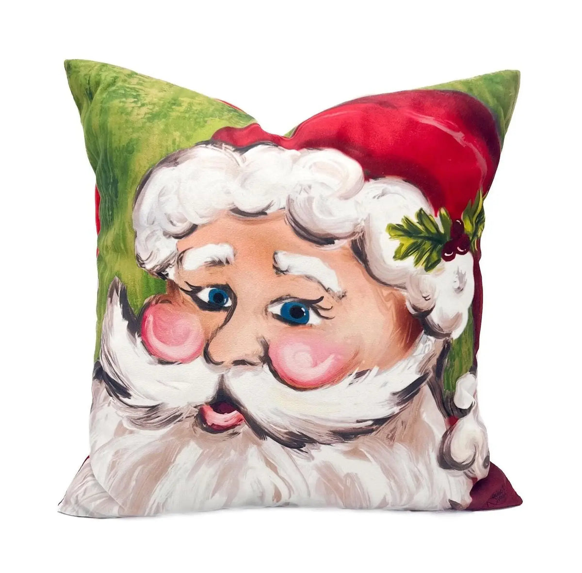 Rachel Brooks Classic Santa Pillow - Christmas Pillow